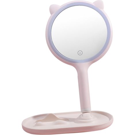 1pièce Miroir De Maquillage LED Tactile Miroir De Table Portable USB Chargeable avec Éclairage Design Élégant (1/5)
