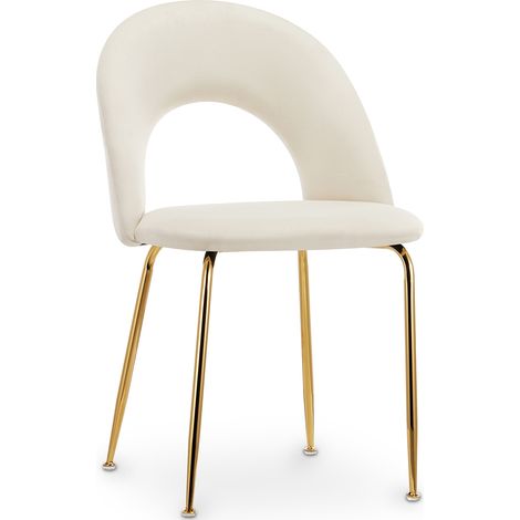 Dining Chair - Upholstered in Velvet - Amarna Cream