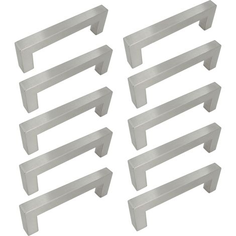 10 x Klassischer Möbelgriff 96 mm Silber (1/5)