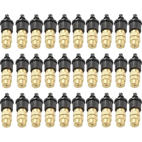 30pcs Adjustable Spray Nozzles Set Brass Garden Irrigation Sprayer Set for Outdoor Plants Patio Greenhouse (1/5)