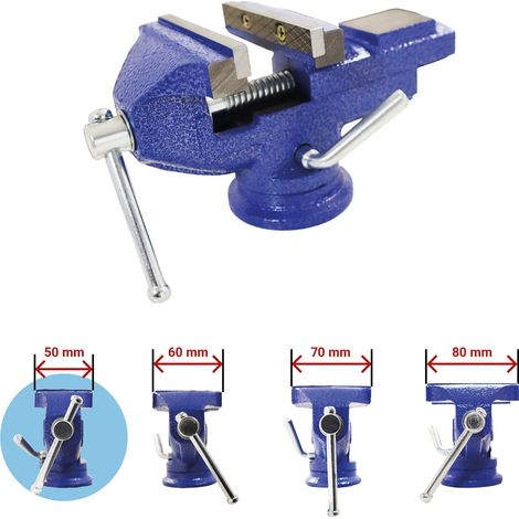 Bituxx Schraubstock Tischschraubstock Handschraubstock Werkbank Werkstatt Drehbar 360 Grad 50 mm mit Amboss und Tischklemme