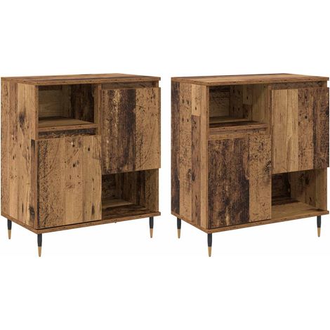 Tableros Lateral 2 pcs Madera vieja vidaXL