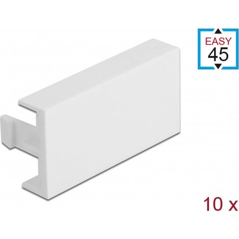 Delock Placa de cubierta de mÃ³dulo Easy 45 45 x 22,5 mm 10 piezas blanco