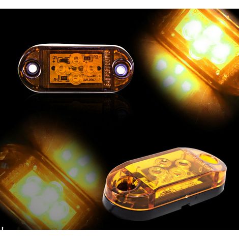Gelbe LED-Positions-/Markierungsleuchte, 4 SMD-Dioden - 24 V