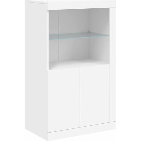 Mueble auxiliar contemporáneo con iluminación LED práctico espacio de almacenamiento 60,5 x 37 x 100 cm madera blanca 020049356 (1/5)