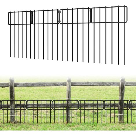 Lot de 25 clôtures de jardin, Panneau de clôture en métal antirouille, Clôture sans creuser, Clôture de barrière pour animaux de compagnie, Bordure de terrasse, cour et clôture (1/5)