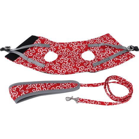 Harnais de marche respirant pour chat et petit chien rouge XS, gilet de laisse anti-évasion, ensemble de sécurité pour promenade (1/5)