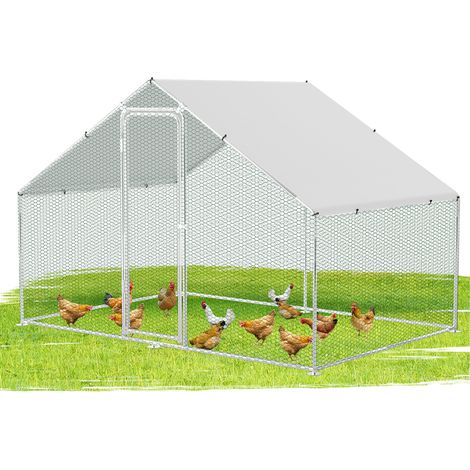 Jiubiaz Pollaio 3×2×2 m – Recinto per piccoli animali, voliera esterna, gabbia per polli in acciaio zincato (1/5)