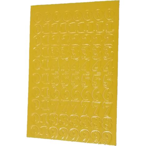 Chiffres autocollants jaunes de 1 cm