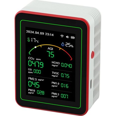 1 Moniteur De Qualité D'air, Capteur 15 En 1 PM2.5 HCHO, Écran Couleur Temps Réel, Application TUYA, Maison Bureau (1/5)