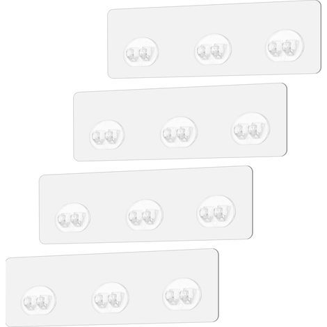 Replacement Adhesive Hooks for Shower Shelf, Transparent Adhesive Hooks for Bathroom, Kitchen, Corner Shelf (7x26cm) (1/2)