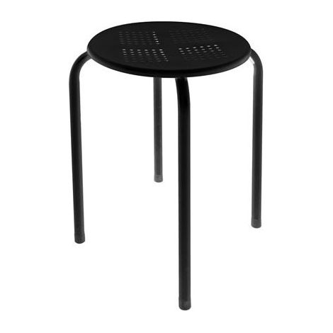 Perel – Tabouret pliant en acier noir – Charge maximale 100 kg – Dimensions plié 45 x 30 x 5 cm – Pour espaces confinés (1/5)