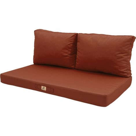 Coussins pour salon de jardin déhoussable 120x60cm Terracotta (1/5)