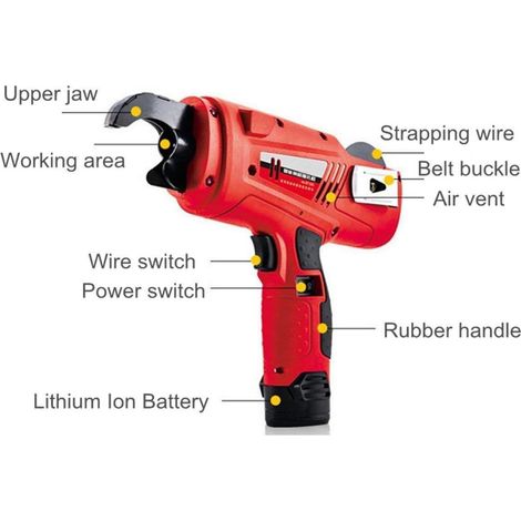 Máquina automática manual para la fijación de barras de refuerzo mediante flejado de barras de acero (8-34 mm). (1/5)
