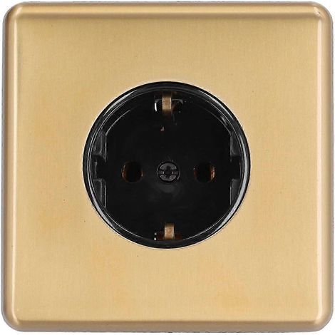 Prise murale électrique en acier inoxydable, panneau norme allemande, accessoire de courant 16A 250V, boîtier encastrable robuste (1/4)