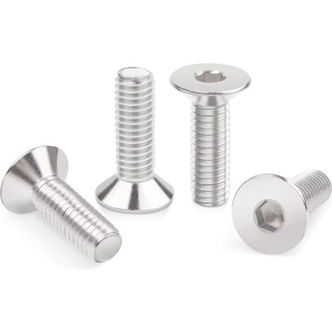 Viti a testa svasata M3×25 mm in acciaio inox A2 – Confezione da 100 pezzi, norma DIN 7991 / ISO 10642, esagono incassato