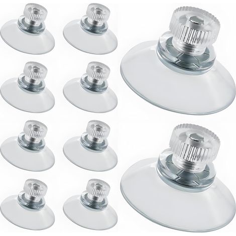 Lot de 10 ventouses de 25 mm pour fenêtre, ventouse avec filetage et écrou moleté (forte adhérence), crochets à ventouse, pour miroir, fenêtre, porte, mur et autres surfaces lisses
