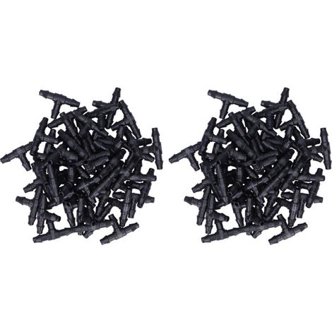 100 Pièces Raccord en T 4/7 pour Arrosage, Connexion de Tuyau Jardin pour Système d'Irrigation Micro-aspersion (1/5)