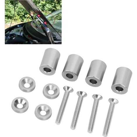 Cachet de capot moteur en aluminium pour voiture, entretoise de ventilation surélevée, compatible moteur 6mm, argenté (1/5)
