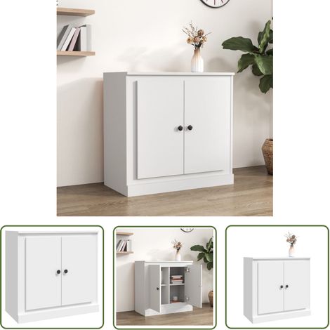 The Living Store Sideboard Weiß 70x35,5x67,5 cm Holzwerkstoff - Schreibtisch - Wohnzimmermöbel - Sideboard Weiß - Regal - Aufbewahrung (1/5)