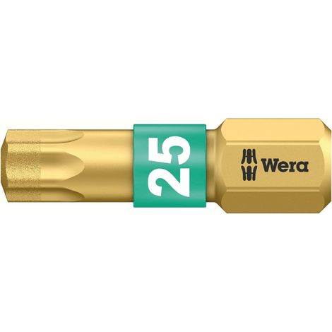 1 - Embout Torx - TX 25 - Zone Bi-Torsion - Revêtement Diamant - Pour Visseuse Électrique - Or Vert - 25 x 25 mm