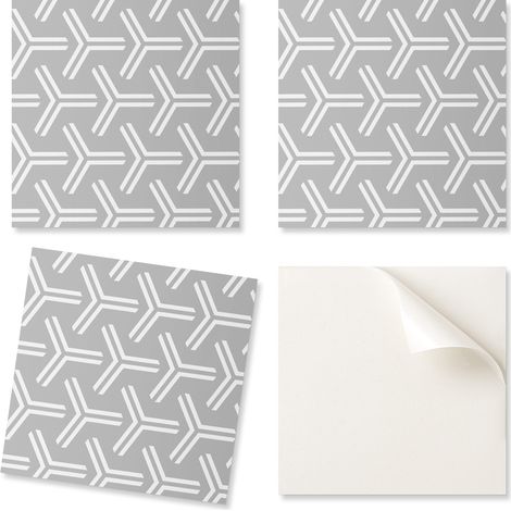Azulejos de vinilo autoadhesivos para ba帽o con estampado geom茅trico de flechas, 9x30x30 cm.