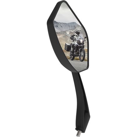 Specchietto retrovisore universale trapezoidale per moto M10x1.25 lato sinistro nero
