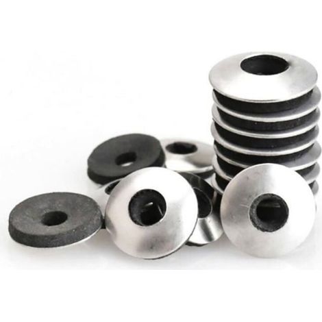 Rondelles d'étanchéité avec joint néoprène - - M5.5 16mm - 50 pièces - Acier inoxydable - Antirouille (1/4)