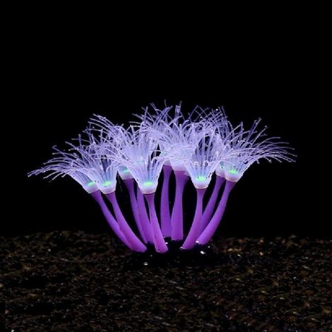 1 Corail artificiel en silicone phosphorescent pour aquarium, décoration résistante eau douce et salée, idéal terrarium