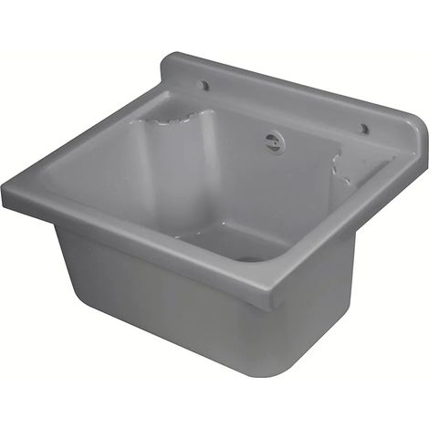 Pilozzo salvaspazio a muro 42x34 cm in plastica grigia scarico incluso (1/5)