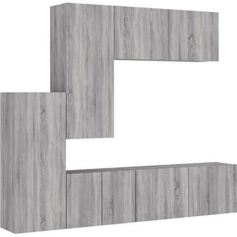 Maison Exclusive - 5-tlg. Wohnwand Grau Sonoma Holzwerkstoff