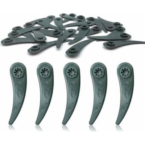 Lames de rechange pour tondeuses à gazon, 24 lames par paquet, adaptées aux tondeuses à gazon Bosch Durablade Art 23-18 LI et Art 26-18 LI, vertes. (1/5)