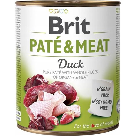 BRIT Paté Meat Duck comida húmeda para perros 800g