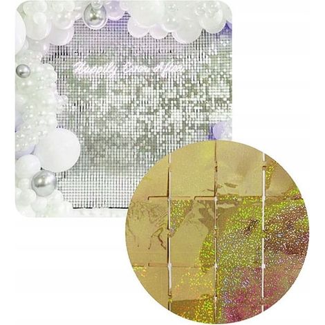 Rideau mural holographique doré 2x1m