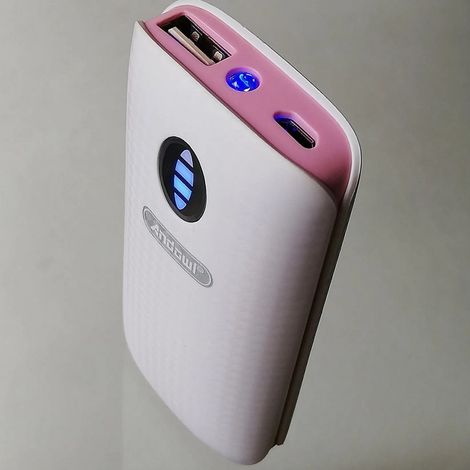 Trade Shop - TRAGBARE POWERBANK 5000 MAH MIT LED-TASCHENLAMPE 2 USB-PORTS SCHNELLES LADEN Q-T69 - (1/4)