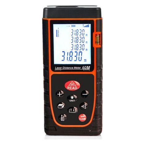 Télémètre laser 60m Télémètre laser de haute précision portable Instrument de mesure infrarouge pour salle de mesure Règle électronique, Rouge (1/5)