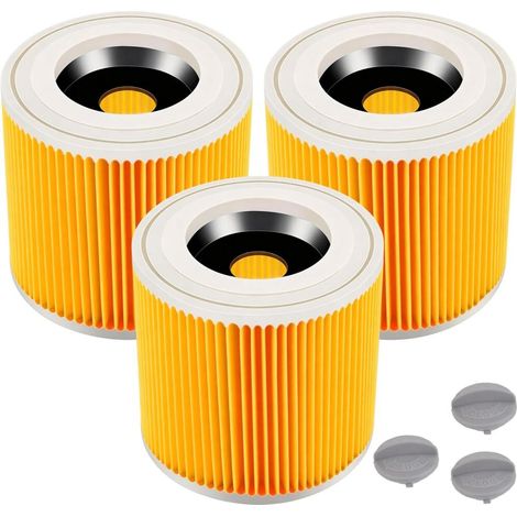 Filtre Cartouche pour Aspirateur Lot de 3, Filtre de Rechange Étanche Compatible avec Karcher WD3 WD2 MV3 (1/5)