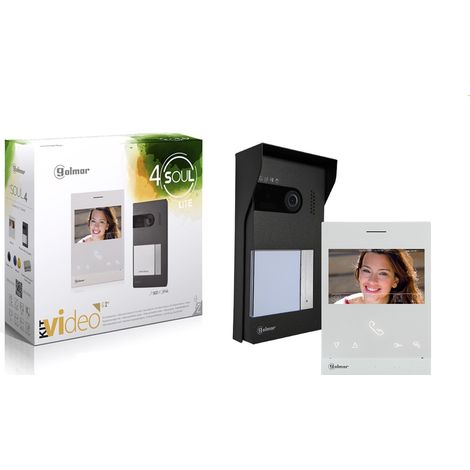 Kit visiophone 4'' avec moniteur tactile – Portier vidéo filaire professionnel – Fonction espion – Pour installation intérieure – Golmar