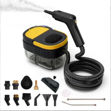 Nettoyeur À Vapeur - 1500 W - 3 Bar - 100 °C - Réservoir 1,6 L - Chauffe En 15 Secondes - 3 Positions Réglables - Pour Sols Cuisines Salles De Bains Vitres Voitures - 16 Accessoires