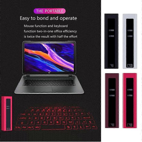 Clavier virtuel, projection laser, souris portable sans fil compatible Bluetooth (1/4)