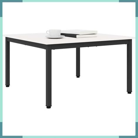 892768 Table basse Blanc 80 x 80 x 45 cm Bois de pin massif (1/5)