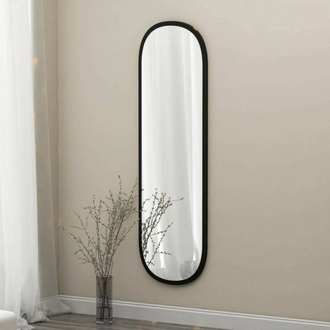 Dmora - Espejito Calypso, Espejo, Objeto de decoración de pared, Decoración de espejo, 40x2h120 cm, Negro, con embalaje reforzado (1/5)