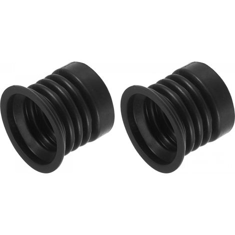Lot de 2 joints d'étanchéité en silicone pour tuyau d'évacuation cuisine, 46 mm, noir (sourcing map)