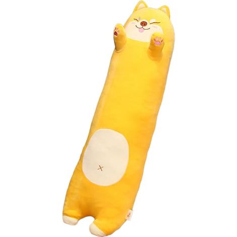 Grand coussin en peluche Shiba Inu allongé - Coussin de sommeil de 70 cm pour lit paresseux (0,45 kg) (1/4)