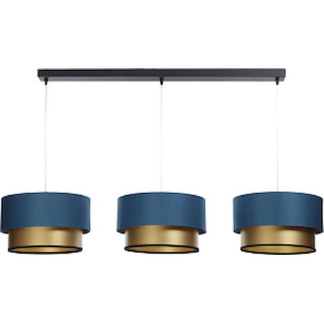 Suspension élégante bleu marine intérieur doré ajustable - Bleu marine satin et intérieur doré (1/4)