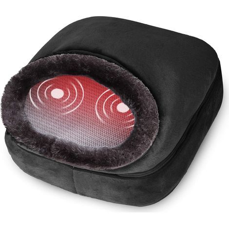 3-en-1 Masseur de Pieds Chauffant et Vibrant, Massage du Dos avec Chaleur, Coussin Chauffant rapide et 5 modes de massage, Réchauffe-pieds (1/5)