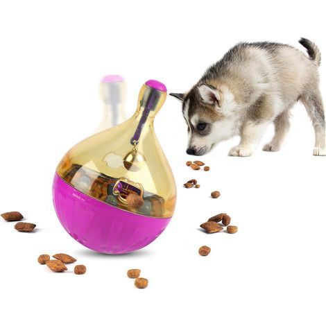 Distributeur de Friandises pour Chien Chat Boule de Nourriture pour Chien Jouets Interactifs Distributeur de Nourriture pour Chien Chat Jouet de Distribution Balle de Nourriture pour Animaux-Rose-Fei (1/5)