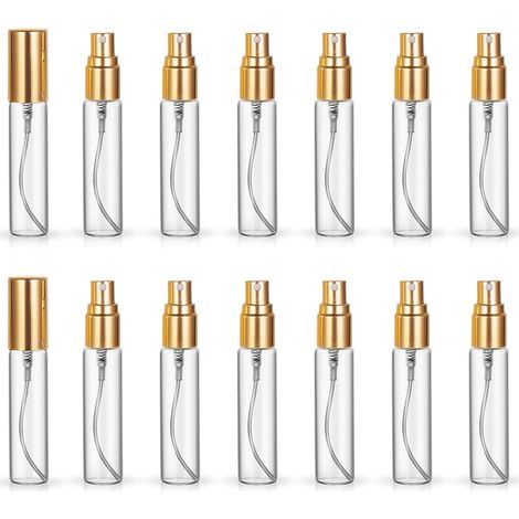 Lot de 20 flacons vides de 10 ml de recharge portable pour atomiseur de voyage (bouchons dorés) (1/5)