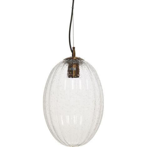 Lampe Suspension en Verre "Virgina" 36cm Transparent (1/4)