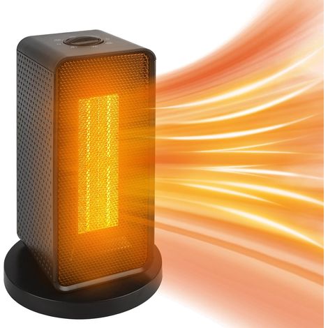 Chauffage électrique portable 1200 W PTC avec thermostat, balançoire à 90 °, 3 modes, protection de sécurité (1/5)